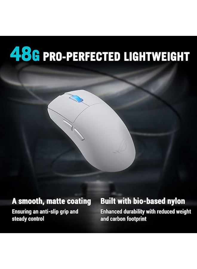 ASUS ROG Harpe II Ace Wireless Esports Gaming Mouse – 2025, Pro-Tested, Right-Handed, 48g Lightweight, Tri-Mode Connectivity, 42K DPI, 8K Polling, 101Hr Battery, Web-Based Tool, PC/Mac Support - White - Image 2
