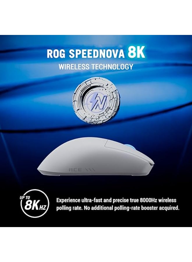 ASUS ROG Harpe II Ace Wireless Esports Gaming Mouse – 2025, Pro-Tested, Right-Handed, 48g Lightweight, Tri-Mode Connectivity, 42K DPI, 8K Polling, 101Hr Battery, Web-Based Tool, PC/Mac Support - White - Image 4