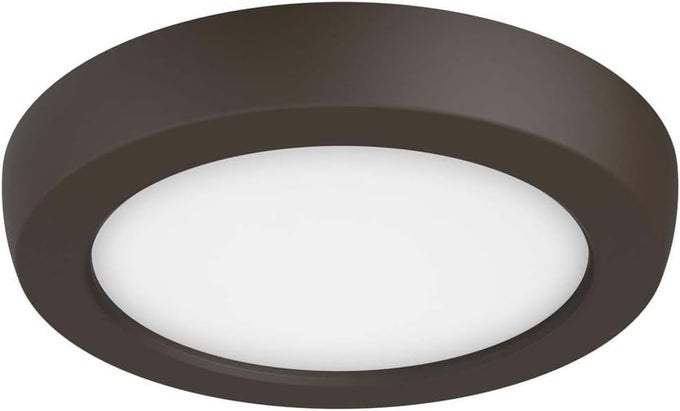 LIGHTING 621702 BLINK PRO 9W CCT SELECTABLE LED ROUND EDGE LIT FLUSH MOUNT IN UTILITARIAN STYLE067 INCHES TALL AND 5 INCHES WIDE FINISH COLOR BRONZE
