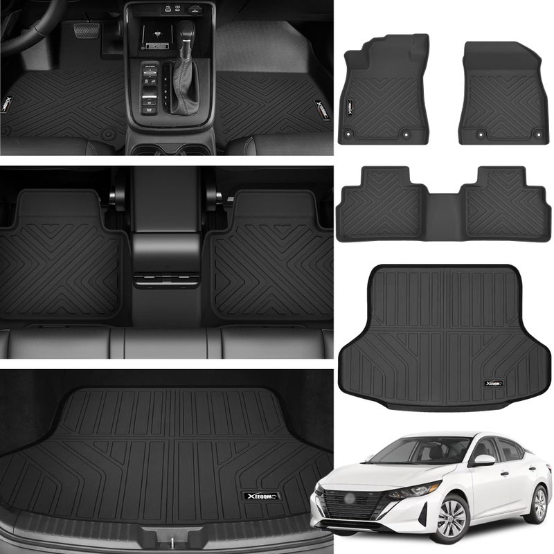 Floor Mats for 20202025 2026 Nissan Sentra with Cargo Liner All Weather TPE Protection Floor Liners Full Set with Trunk Mat for 2026 Nissan Sentra Accessories