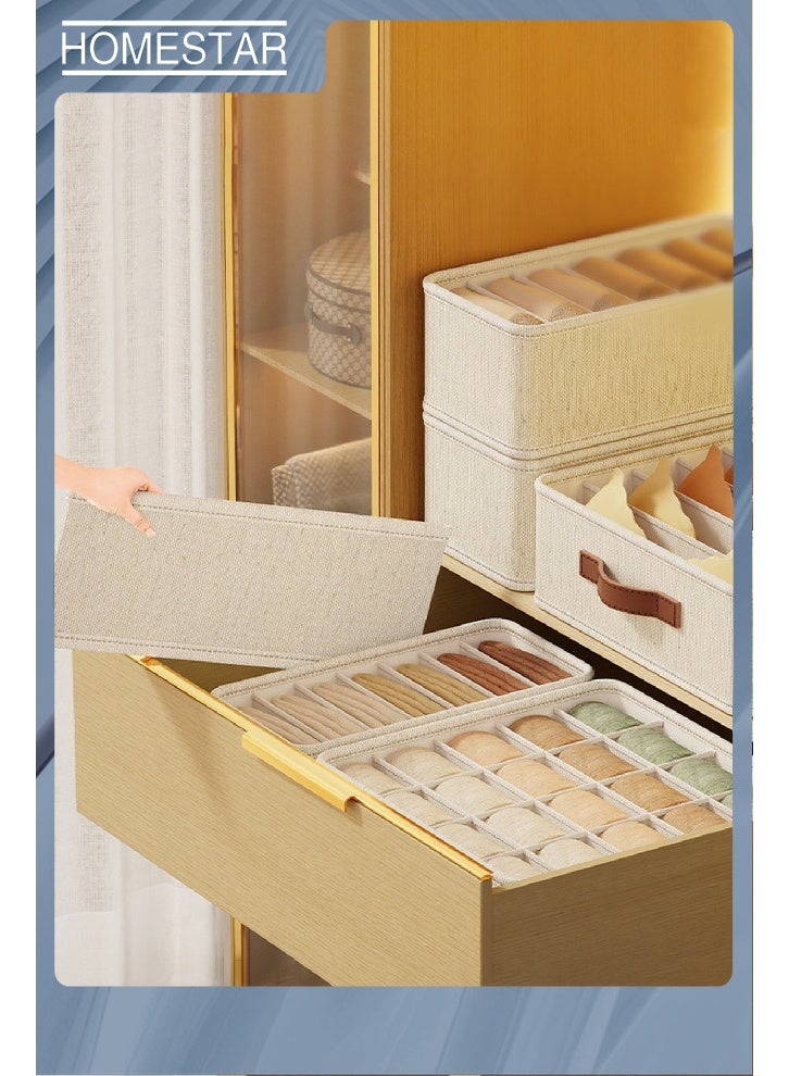 هومستر 3 أحجام ملابس تخزين صناديق خزانة ملابس قابلة للتراكم صناديق منظمة للملابس الداخلية والجوارب والصدرة الداخلية والعناقات والبيجاما والقميص وملابس الصالة إلخ - Image 2