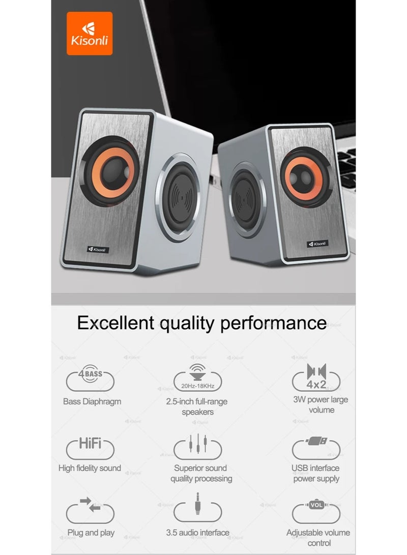 Kisonli T-007 USB Stereo Speaker – Dual Powerful Performance - Image 5