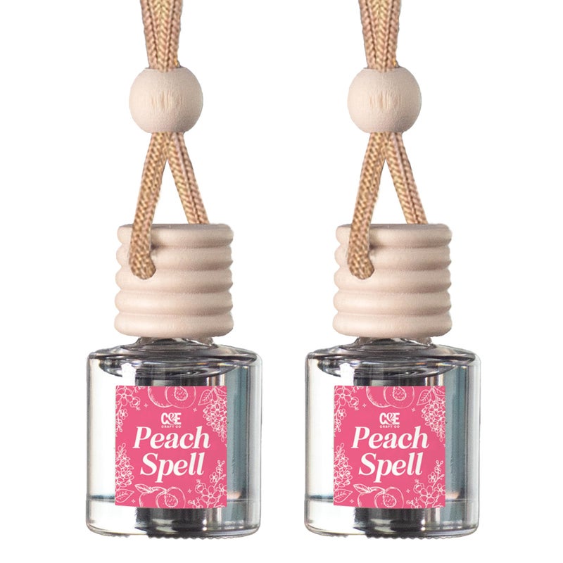CE CRAFT CANDECraftCo Car Air Hanging Fragrance Oil Car Auto Freshener for Essential Oils Scents Fragrance Aromatherapy Automobile Diffuser Long Lasting Peach Spell - Image 3