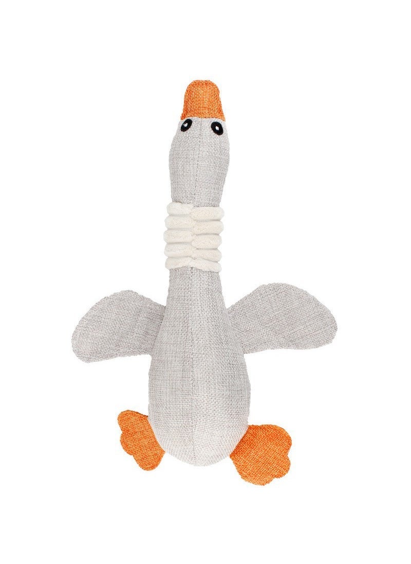 Generic Plush Goose Dog Toy, Durable Squeaky Chew Toy Gray Wild Goose 