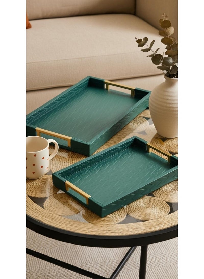 طقم صواني تقديم متعددة الاستخدامات الصغير 41×31سم / الكبير 45×35 سم - Image 1