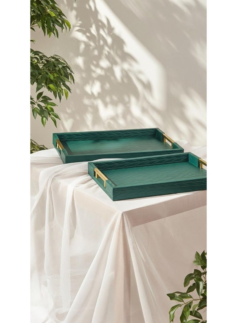 طقم صواني تقديم متعددة الاستخدامات الصغير 41×31سم / الكبير 45×35 سم - Image 2