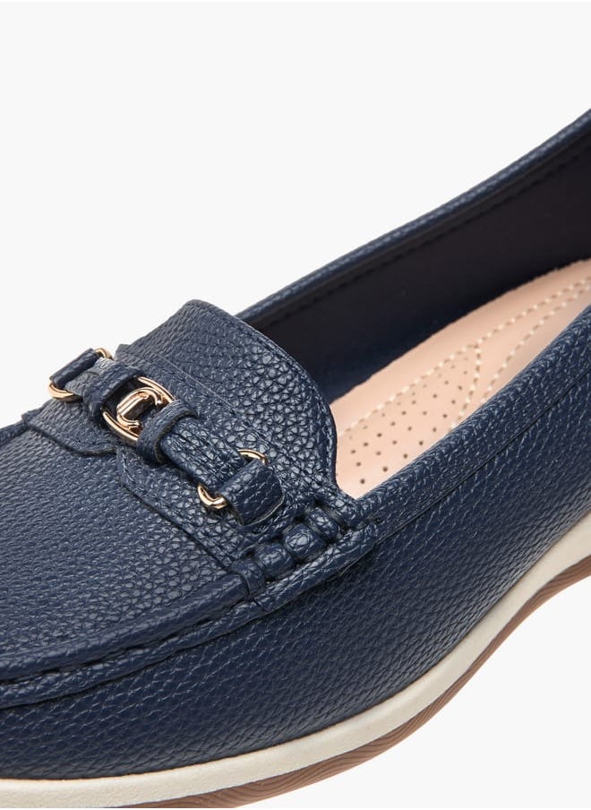 Le Confort Womens Metal Accent Comfort Loafers With Wedge Heels  - Image 4