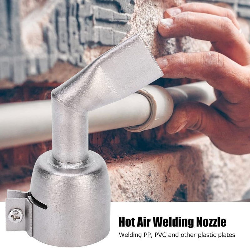 klarako Welding Gun Nozzle, 2Pcs Stainless Steel Hot Air Gun Welding Nozzle Weld Torch Accessories Flat 120 Degree Nozzle for Welding PP PVC Plastic Sheet - Image 2