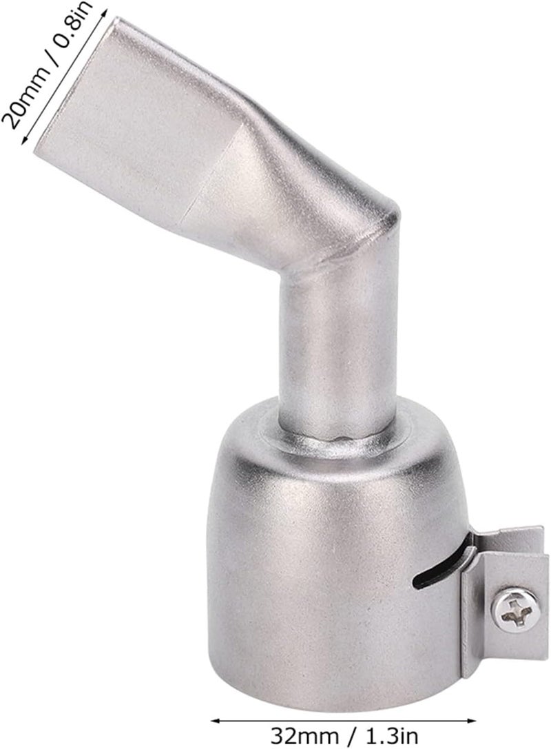 klarako Welding Gun Nozzle, 2Pcs Stainless Steel Hot Air Gun Welding Nozzle Weld Torch Accessories Flat 120 Degree Nozzle for Welding PP PVC Plastic Sheet - Image 4