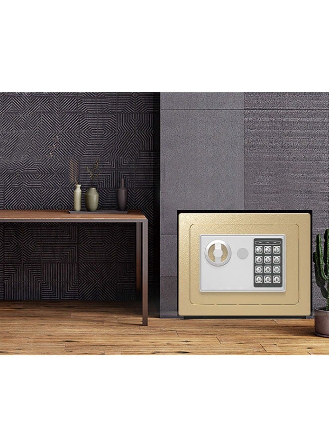 Mini Electronic Luxury Digital Security Safe with Electronic Keypad Lock and Physical Key for Home Office (Gold) - Image 2