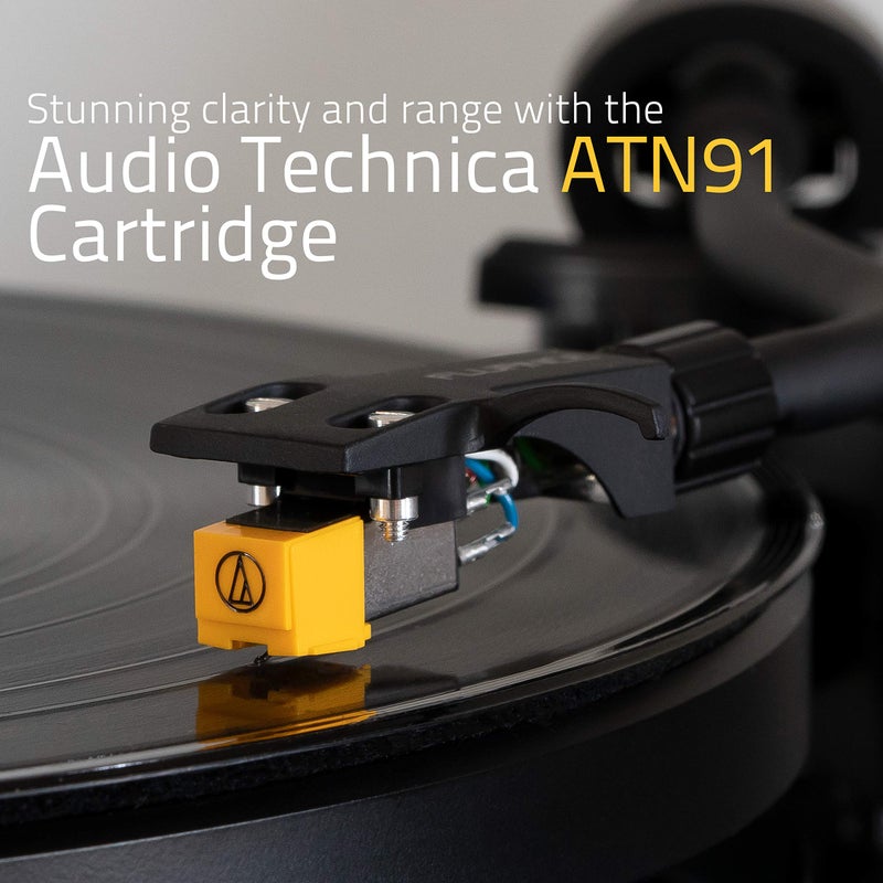 Fluance RT80 Classic High Fidelity Vinyl Turntable Record Player with Audio Technica AT91 Cartridge, Belt Drive, Built-in Preamp, Adjustable Counterweight, Solid Wood Plinth - Piano Black - Image 2