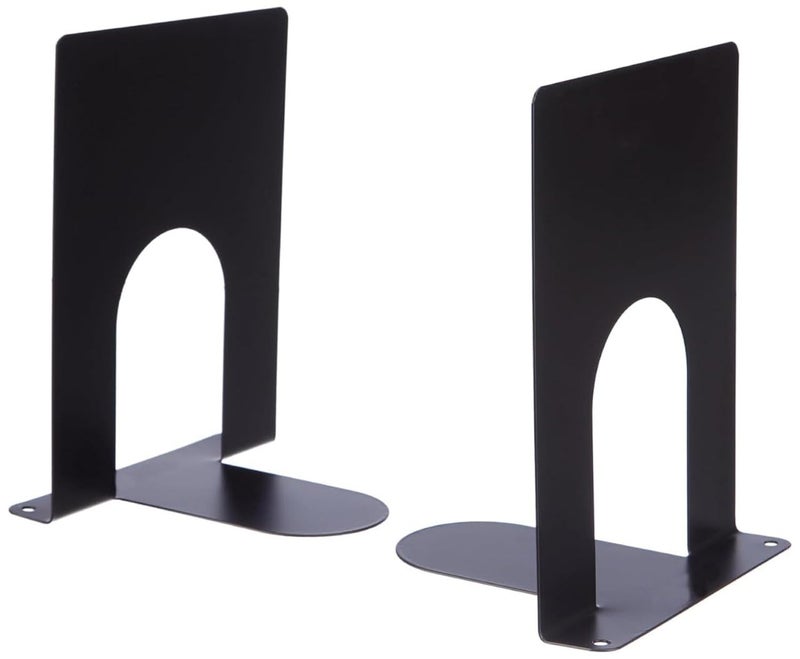 APPUCOCO MS Metal Bookend for Office - 2 Per Pack (Black) - Image 1