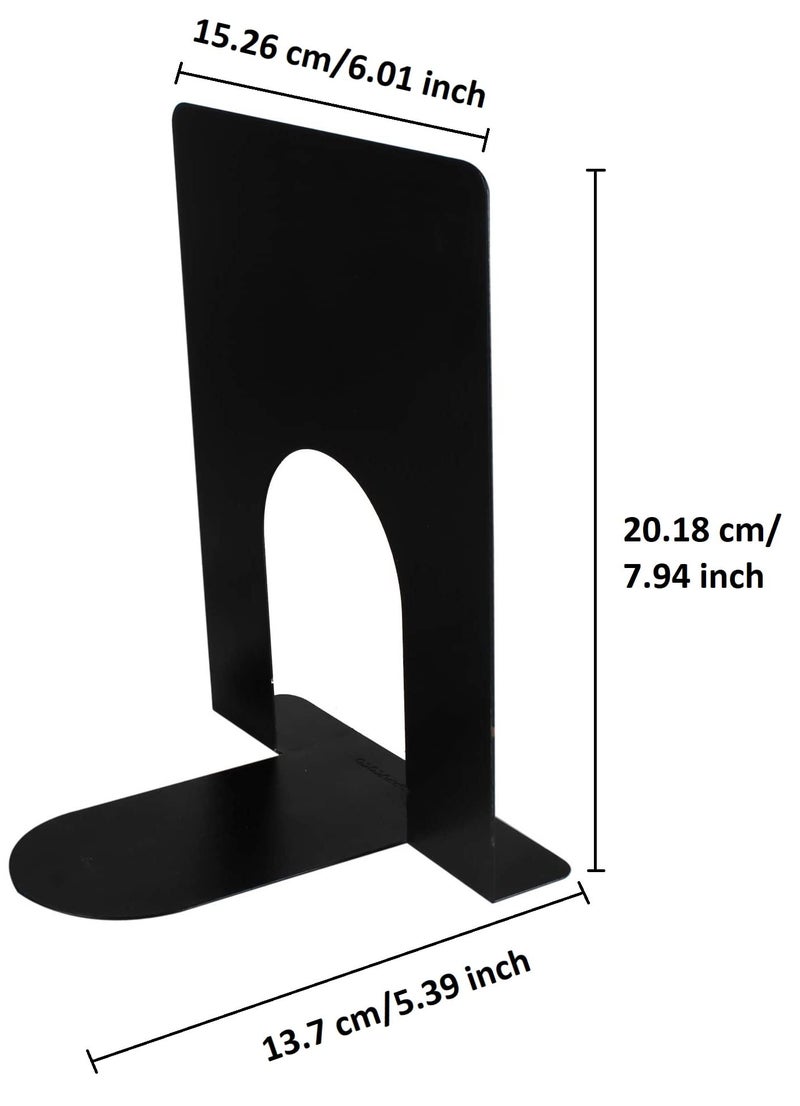 APPUCOCO MS Metal Bookend for Office - 2 Per Pack (Black) - Image 2
