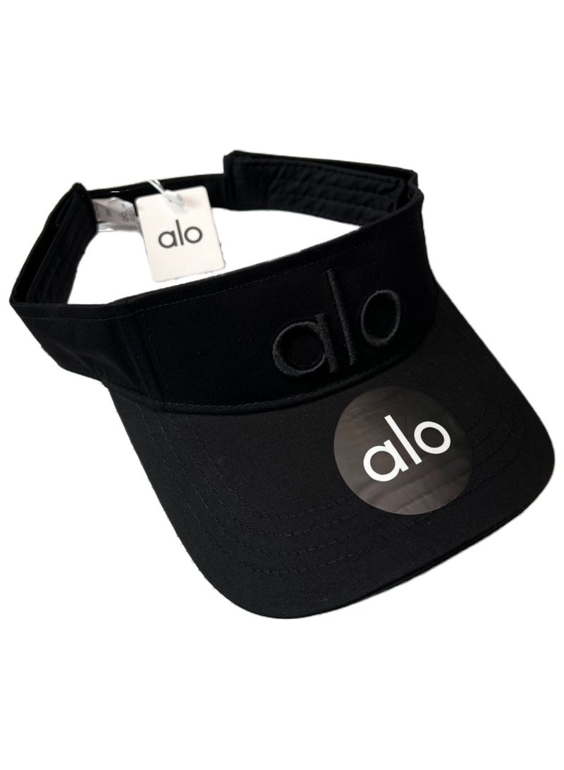 alo Women's Embroidered Sun Sports Visor Caps Empty Top Adjustable Ball Caps - Image 1