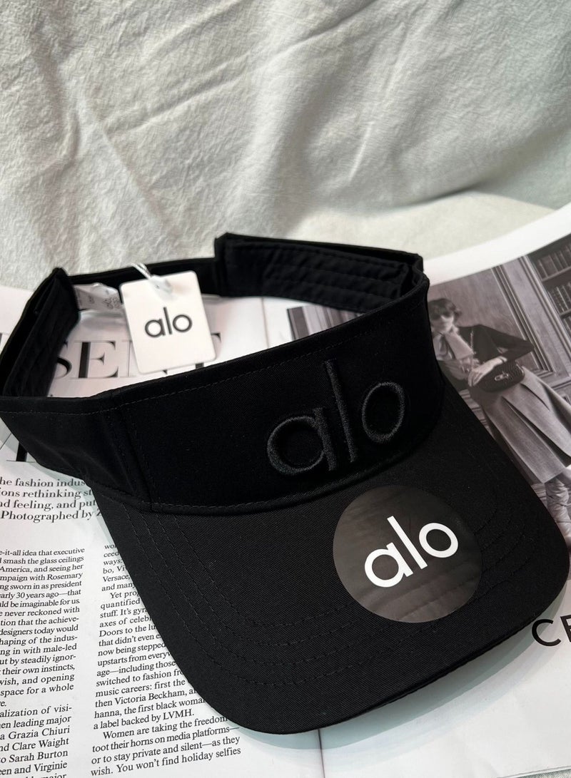 alo Women's Embroidered Sun Sports Visor Caps Empty Top Adjustable Ball Caps - Image 2