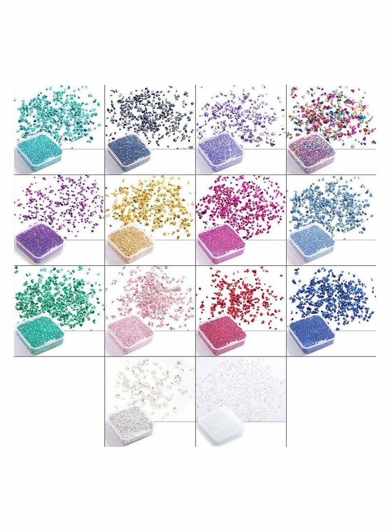 سيوسي 80 جرام / صندوق حشو راتينج حجر الزجاج المكسر لتقوم بها بنفسك قالب راتينج إيبوكسي غير منتظم كريستال مسمار فن الديكور صنع المجوهرات (وردي أحمر) - Image 5