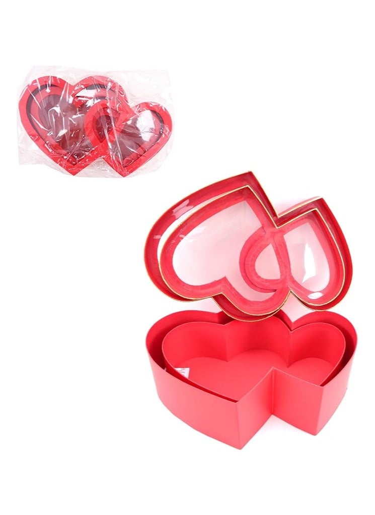 Generic - Heart Shape Gift Box 2Pcs Set 38x24x11.5CM Premium Packaging for Special Occasions Weddings Valentine's Day and Gifts Elegant Heart Shaped Box Set for Unique Presentations - Image 1
