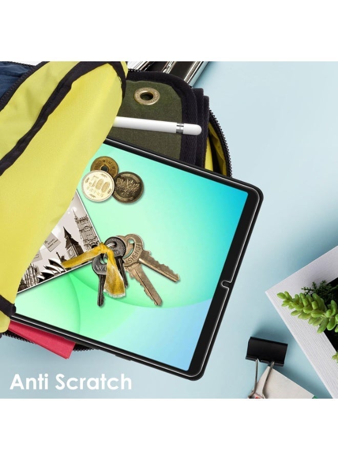 عبوة من 3 واقيات شاشة متوافقة مع سامسونج جالاكسي تاب A11 2025 / A9 8.7 بوصة SM-X110/X115، فيلم زجاجي مقوى عالي الوضوح مقاوم للخدش، يدعم قلم سامسونج، واقي 9H مع أدوات التركيب - Image 5