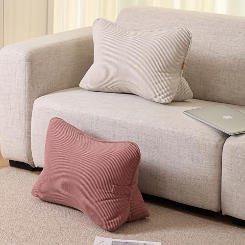 Ailuteie Pat Pend Corduroy Back Pillow for Sitting Up Reading Ergonomic Triangle Lumbar Support Cushion for Sofa Armchair Bed Removable Cover Brick Brown - Image 3