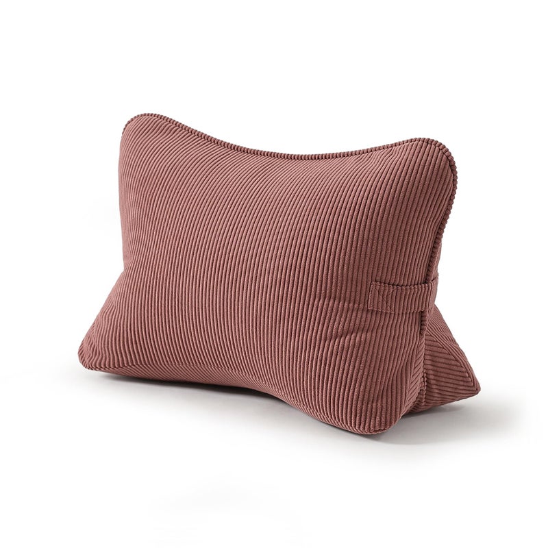 Ailuteie Pat Pend Corduroy Back Pillow for Sitting Up Reading Ergonomic Triangle Lumbar Support Cushion for Sofa Armchair Bed Removable Cover Brick Brown - Image 2