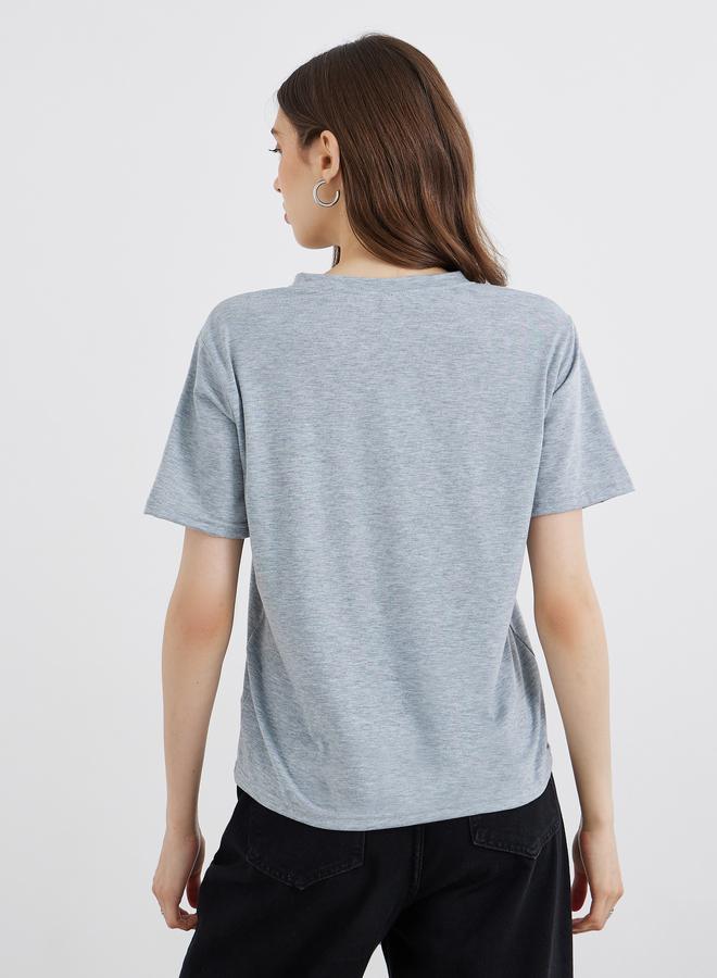 Take Two Embroidered V-Neck Regular Fit T-Shirt - Image 5