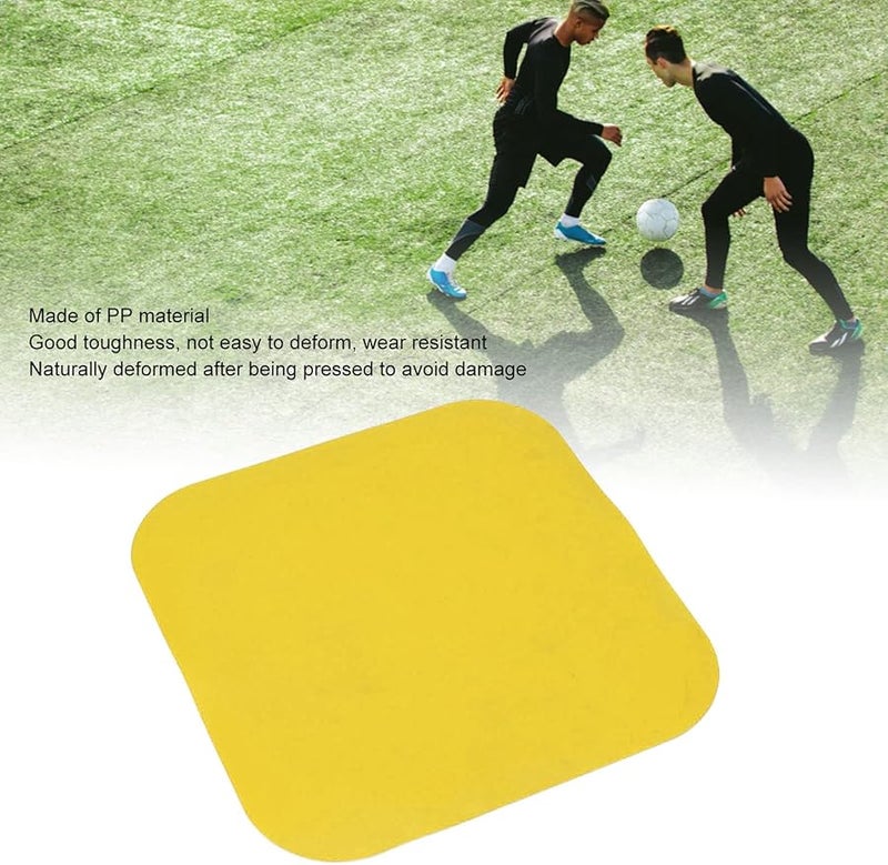Yellow Soccer Spot Markers 10PCS Square Floor Dots 23cm PP Training Accessory for Speed Practice - Image 4