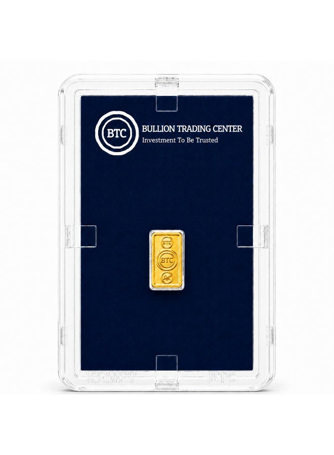 BTC 0.5 Gram Gold Bar 24KT - Image 1
