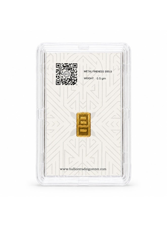 BTC 0.5 Gram Gold Bar 24KT - Image 2