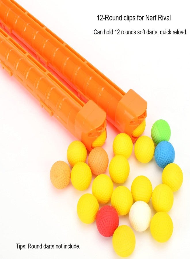 OIMIO 12-Round Magazine, 4 Pack Round Magazines Bullet Clips for Nerf Rival (Orange) - Image 2