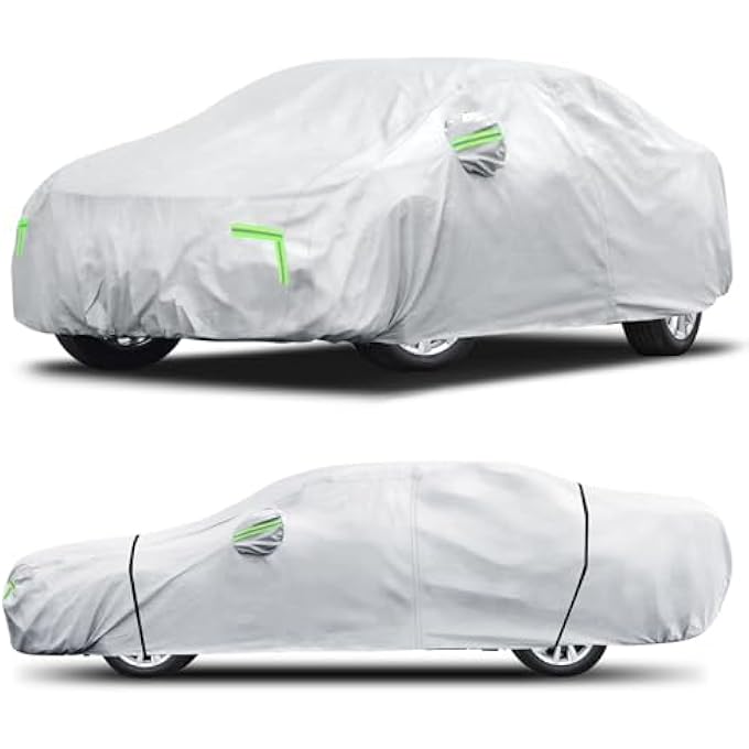 rayihni Car Cover Custom Fit for Toyota Camry 1996-2025,Honda Accord 2001-2025,6 Layers Truck Cover Waterproof All Weather for Automobiles,Outdoor Full Exterior Cover,Rain, Sun, Wind Protection,Sliver - Image 2