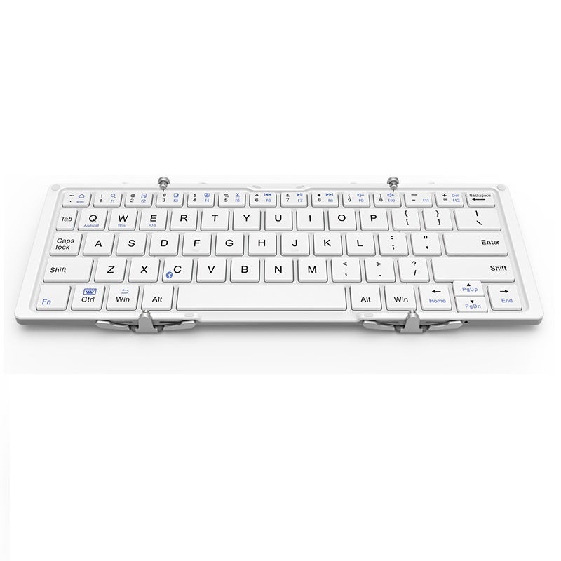 B.O.W Hangshi HB066 Keyboard, Wireless Bluetooth Keyboard, Office Keyboard, Foldable And Portable, 64 Keys, Mobile Phone And Tablet IPad Keyboard, Ultra-Thin Chocolate Keys, White - Image 2