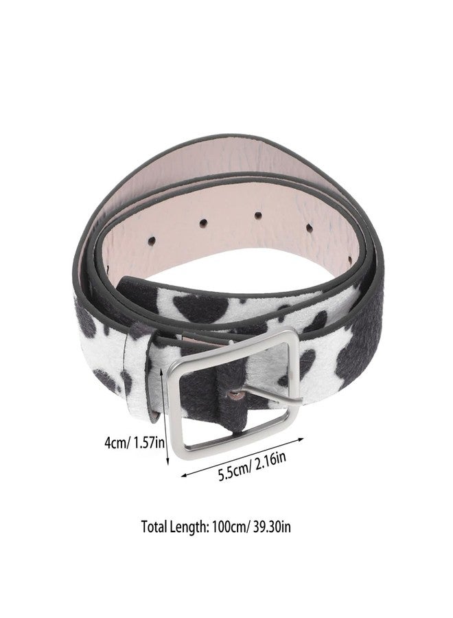 TENDYCOCO Waist Belts for Women Cow Print Leather Belt Animal Print Belt - Image 3