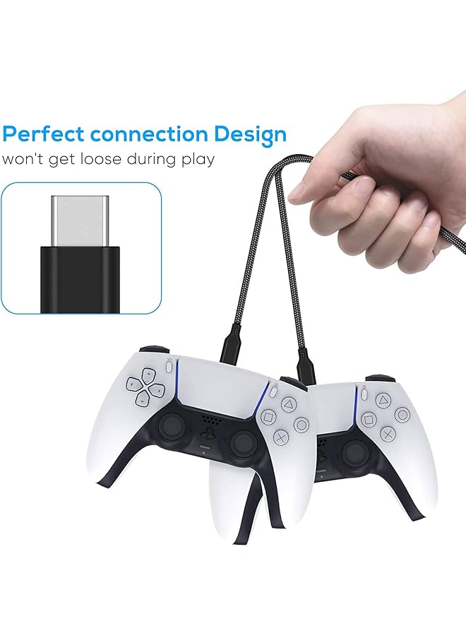 Premify 10Ft Charger Charging Cable For Ps5 And Xbox Series X/S Controller Switch Pro Controller Replacement Usb Charging Cord Nylon Braided Fast Charging Type C Ports Accessories For Playstation 5 Xbox - Image 5