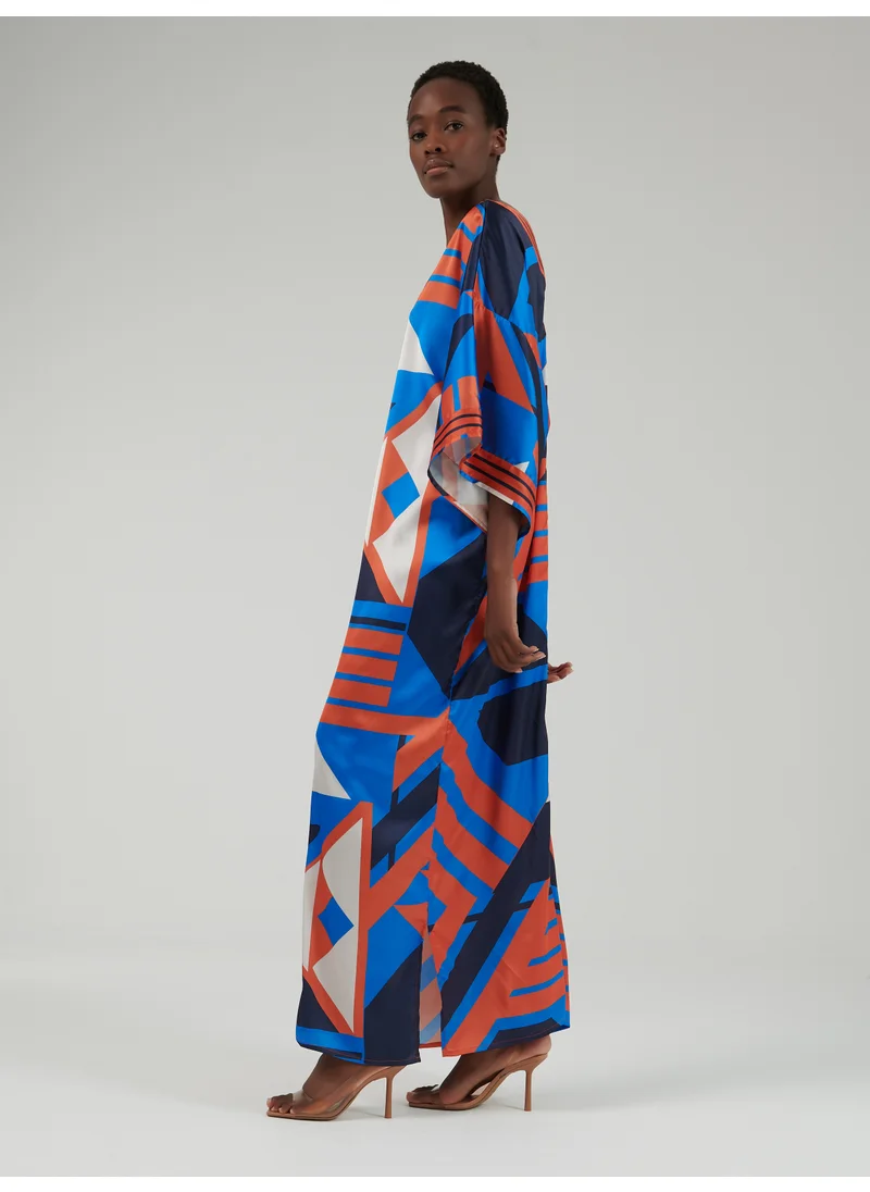 leem Geometric Print Kaftan