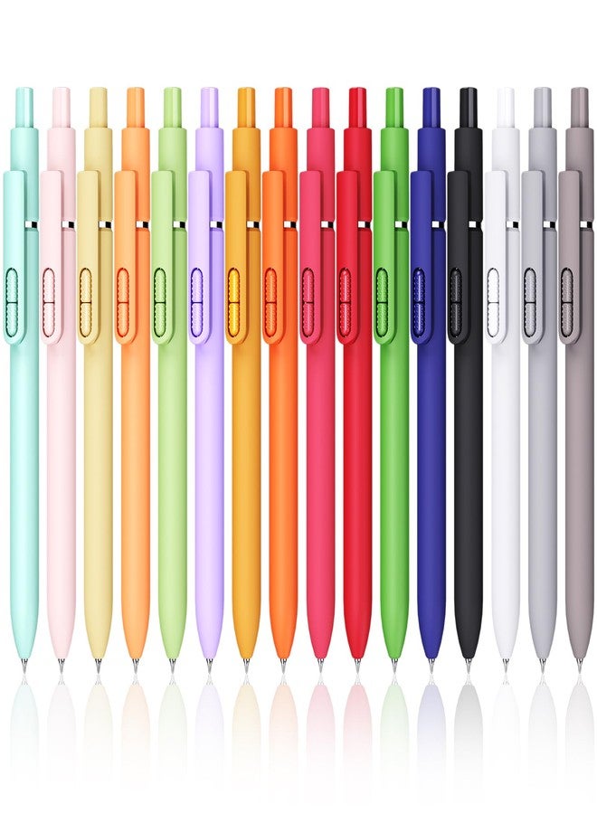 InkSlick Gel Pens, 16 Pcs Quick Dry Black Ink Pen Fine Point 0.5mm Smooth Writing Pen, Large Capacity Long Lasting Ink Retractable Pens Gift Set for Journaling Note Taking, School Office, Home Supplies - Image 1