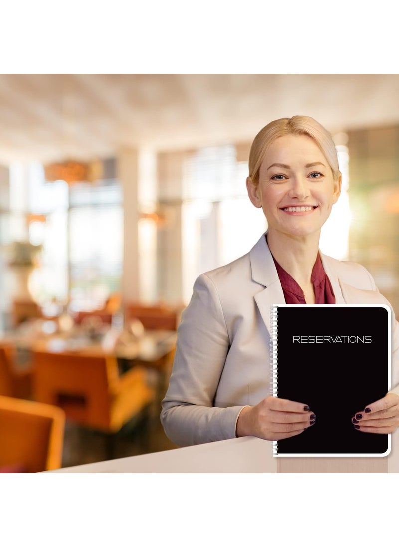 BookFactory BookFactory Reservation Book for Restaurant Table Reservations Restaurant Dinner Reservations 120 Days 120 Pages 85 x 11 Black WireO LOG1207CWPPReservations  - Image 3