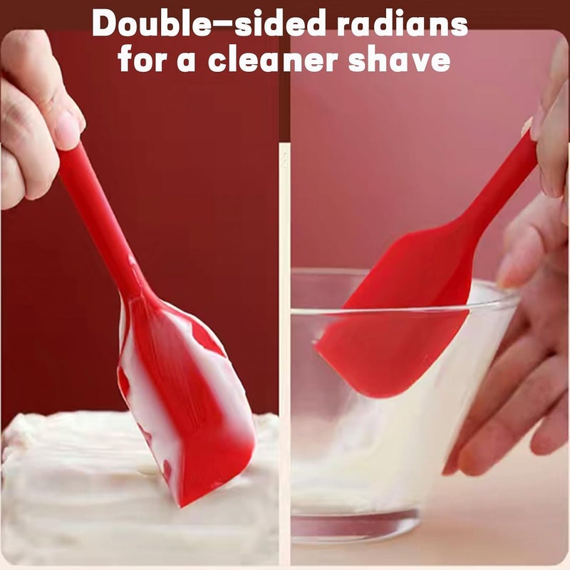 KAKAMINA 8 Pieces Silicone Spatulas, 8.3 inch Small Rubber Spatulas Non-stick Heat-Resistant Non-stick with Stainless Steel Core For Cake Cream Cooking Gadget (Red) - Image 3