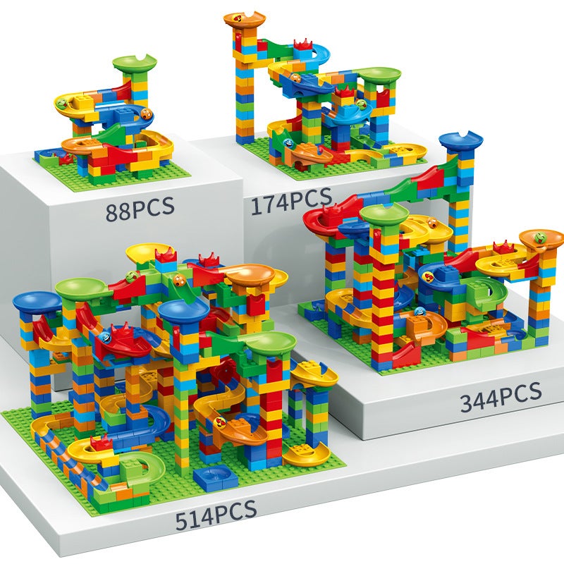 504Pc Variable Rail Slide Ball Building Blocks Diy Large Particle Ball Slide Building Block Table - Image 1