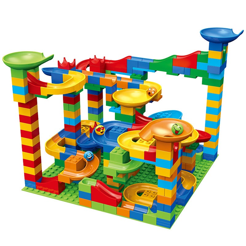 504Pc Variable Rail Slide Ball Building Blocks Diy Large Particle Ball Slide Building Block Table - Image 4