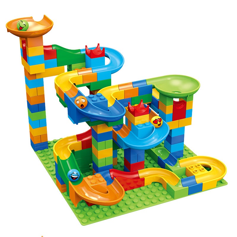 504Pc Variable Rail Slide Ball Building Blocks Diy Large Particle Ball Slide Building Block Table - Image 3