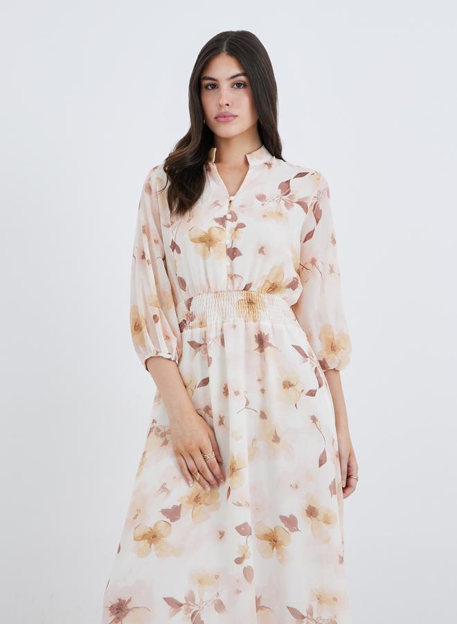 ستايلي فستان ماكسي بقصة - وأكمام بالون بطبعة زهور من ستايلي - Image 3