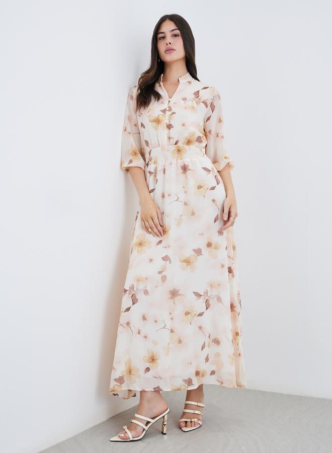 ستايلي فستان ماكسي بقصة - وأكمام بالون بطبعة زهور من ستايلي - Image 2