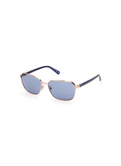 GUESS Men's UV Protection Rectangular Shape Sunglasses - GU0011728V59 - Lens Size: 59 Mm - Shiny Rose Gold  - Image 1