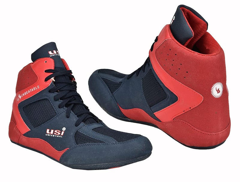 USI UNIVERSAL 701WRB Wrestling Shoes, Comferto Sports Shoes for Wrestlers for Men & Women with Pu Suede, Mesh & Rubber Construction (Black/Red, Size 9) - Image 5