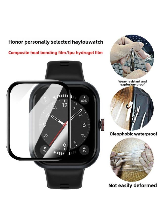 Suitable For Honor Pro HaylouWatch Watch Film PMMA Composite Hot Bending Full Screen TPU Water Coagulation Protective Film-Color:TPU Blue Light Eye Protection Soft Film (easy To Tear) Two Pieces-Size:Honor Choose Haylou Watch - Image 2