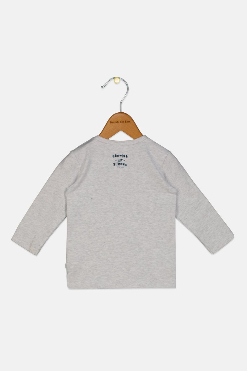 Feetje Toddlers Boy Long  Sleeve Graphic T Shirt, Light Grey - Image 2