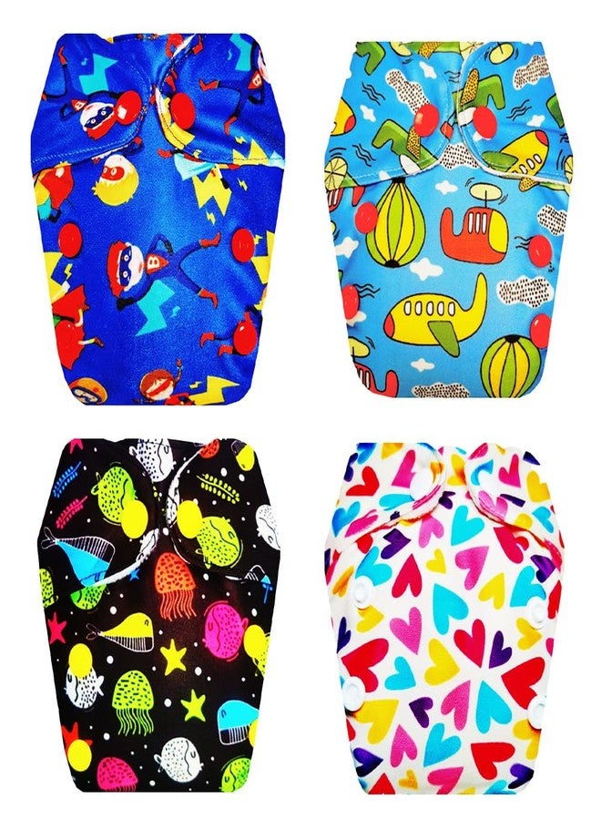 Dumbledo Premium Newborn Cloth Diaper with Integrated Insert (Pack of 4) | Dry Feel and Comfortable | Breathable | Quick Dry | All-Day Wear | 0 - 4 Months | Unisex Baby - Image 1