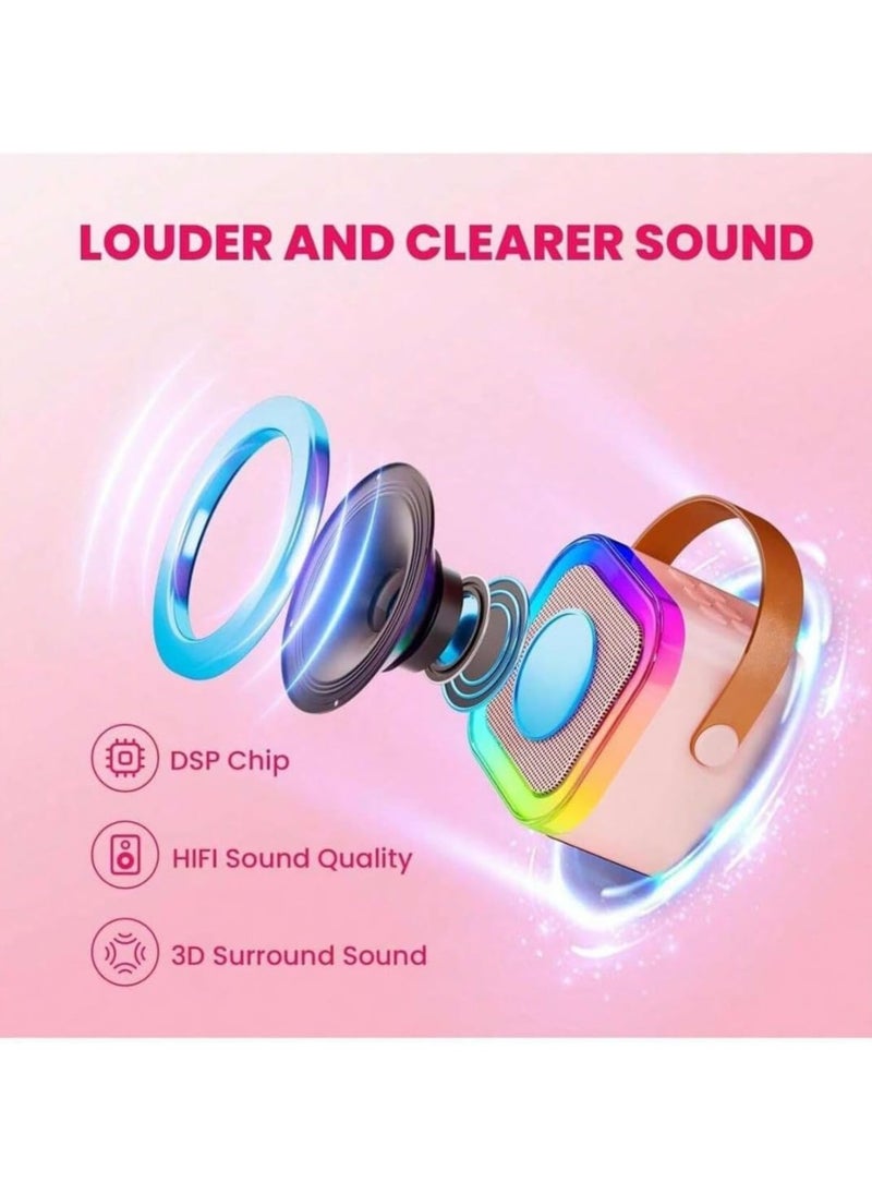 Generic - Small karaoke machine, portable Bluetooth karaoke speaker with a wireless microphone for children and adults - Image 1