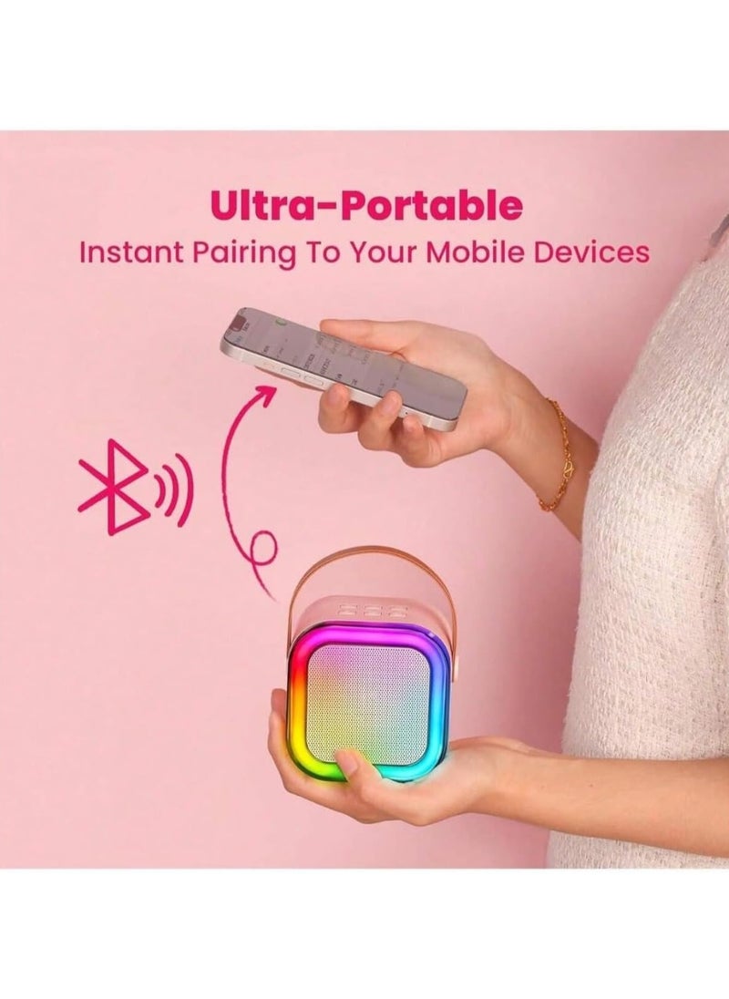 Generic - Small karaoke machine, portable Bluetooth karaoke speaker with a wireless microphone for children and adults - Image 1