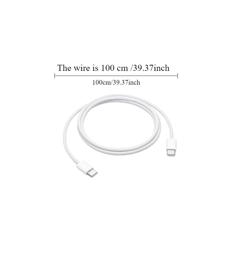 White Braided Data Cable Dual Type C Head for All Typc C Devices - Image 4